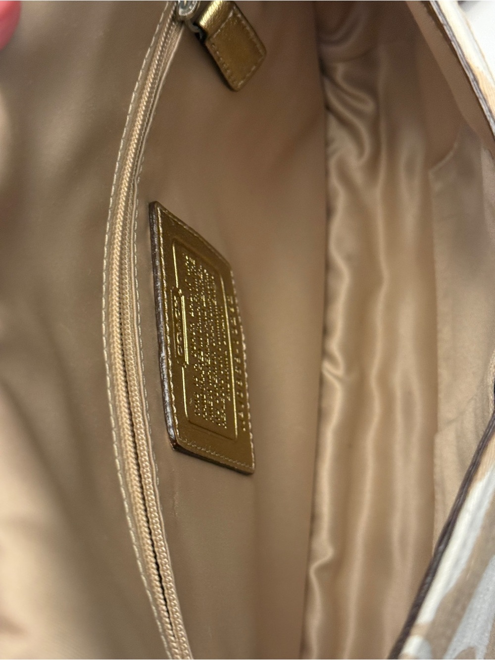Vintage 2008 Coach Signature C Linen Jacquard Gold Crossbody Shoulder Bag - Picture 7 of 10